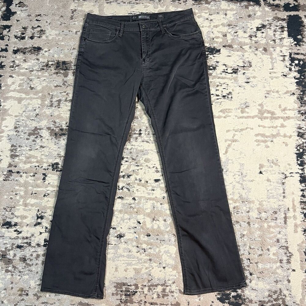 BKE Jake Straight Men’s Gray Stretch Jeans 34L x 33 Casual Denim Pants Preppy